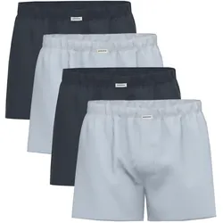 Seidensticker Herren Web-Boxershorts, 4er Pack - Boxer 4-Pack, Baumwolle, Logo Blau / M