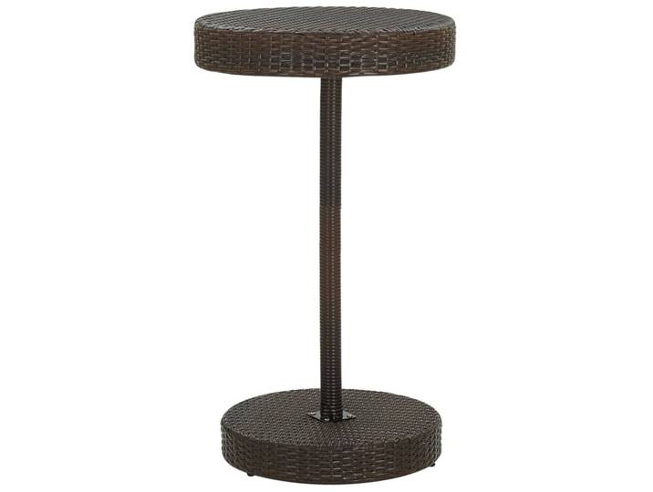 Table de jardin marron 60,5x106 cm en polyrotin, table de patio extérieure, table de pique-nique, décoration de mobilier d'extérieur
