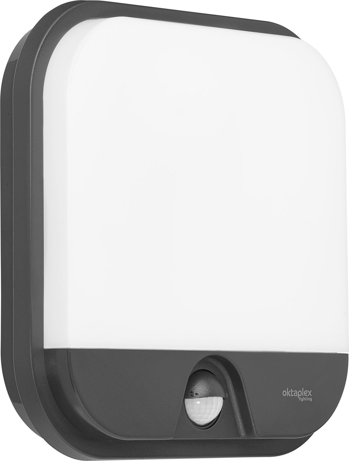 Oktaplex LED buitenwandlamp met bewegingssensor, antraciet, warm wit (3000K), 19,5W, 1850lm, IP54