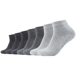 7er Pack camano Soft Baumwoll Quarter Socken 0049 - grey 35-38
