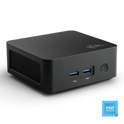 CSL PC "Narrow Box Black N100", schwarz, Microsoft Windows 11 Home (64 Bit), Intel UHD-grafik, 8 GB RAM 2.000 GB SSD, Desktop-PCs, PC