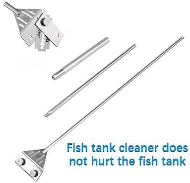 Inspire Curations Tool Free Aquarium Algae Scraper With Replaceable Blade For Crystal Clear Glass two Sections small