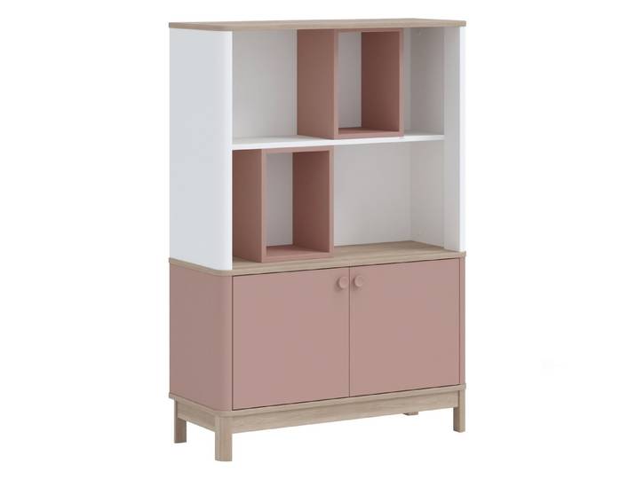 Möbel-Zeit Bücherregal BONO PINK Weiß & Pink – Kinderzimmer-Standregal