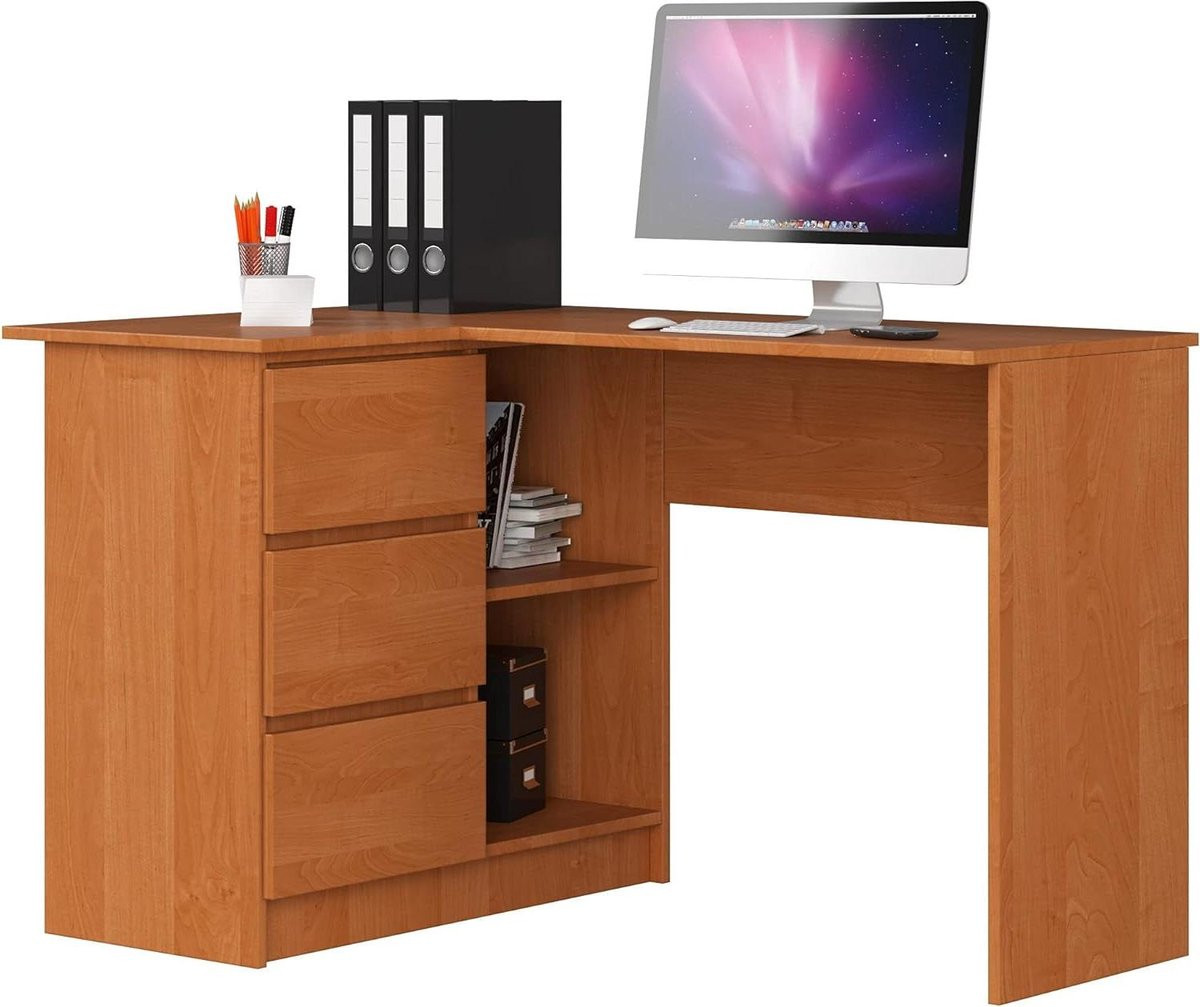 Alder Hoekbureau met Opbergruimte - Breedte: 124 cm