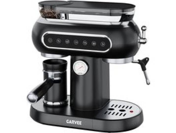 Machine à café avec porte-filtre – moulin intégré extraction espresso format compact – ABS noir