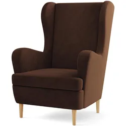 SESSEL VOGERA Ohrensessel Polstersessel, Braun