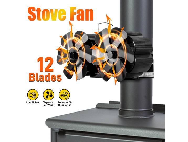 Mini ventilateur de cheminée multiple, Ecofan de poêle à bois, distribution efficace de la chaleur, silencieux, maison, 62