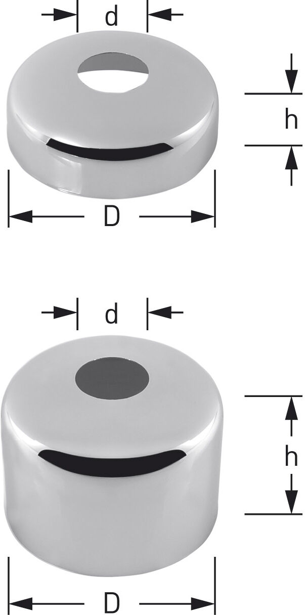 Rosace de robinet ASW Stedo 351560 laiton chromé, 1" x 30 mm