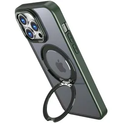 Jaym Coque Renforcée Compatible Iphone 16 Pro Max Avec Anneau Stand Magsafe Rotatif - Vert -  (Apple iPhone 16 Pro Max), Smartphone Hülle, Grün