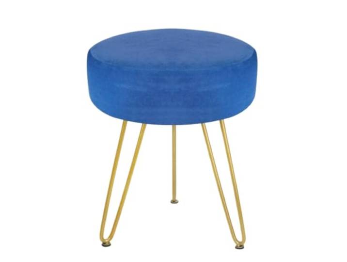 DANNMPX Sitzhocker Wohnzimmer 1Pcs Moderne Hause Fußstütze Runde Fußhocker Samt Zusätzliche Sitzplätze(Blue)