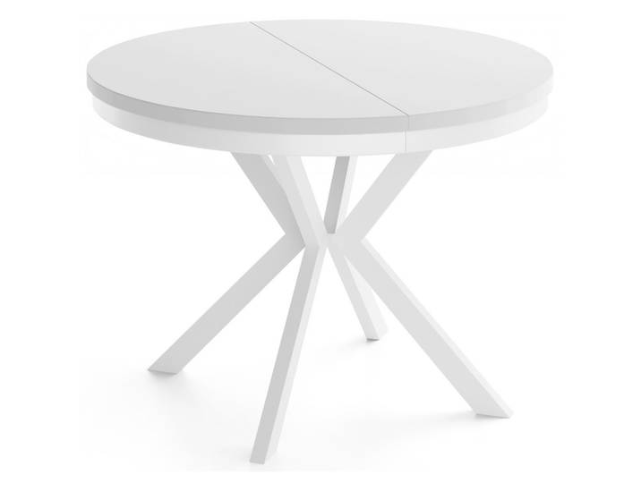 ESSTISCH Cloud runder ausziehbarer, Weiß 90-170/90/76 cm