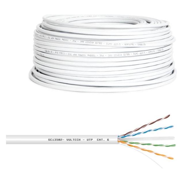 Vultech SC13502-100 Netzwerkkabel Weiss 100 m Cat6 U/UTP (U/UTP, UTP, CAT6, 100 m) (SC13502-100)