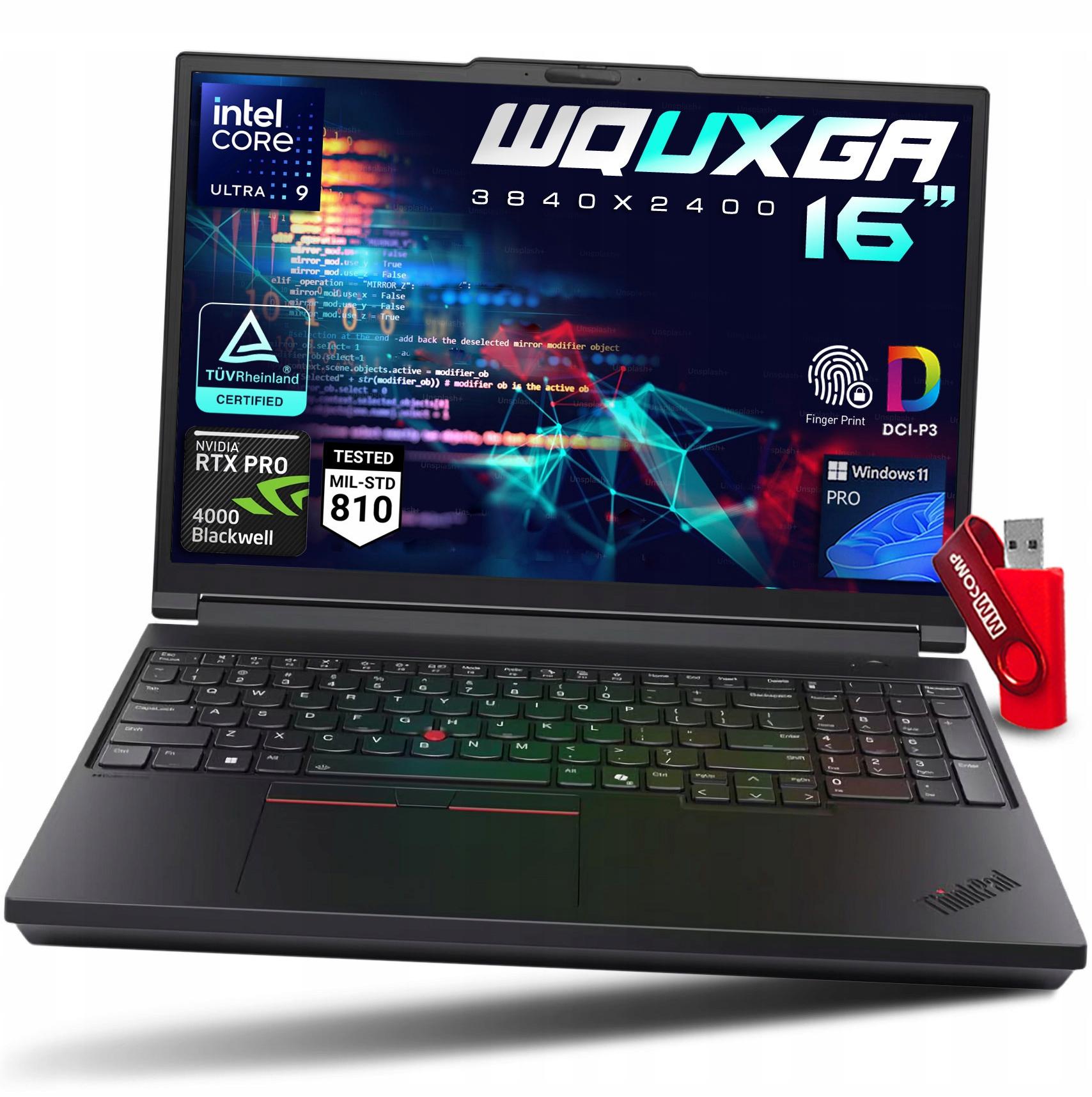 Laptop Lenovo ThinkPad P16 G3 U9 64GB 8TB SSD WQUXGA IPS RTX 100% DCI-P3