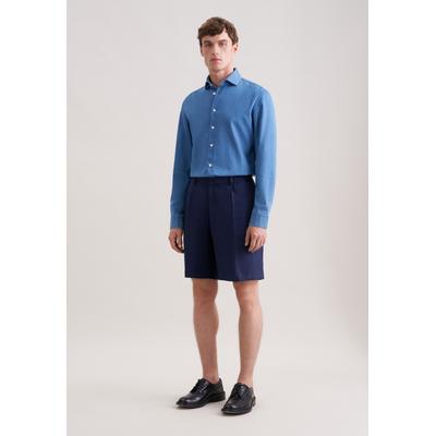 Shorts SEIDENSTICKER, Herren, Gr. 46, Normalgrößen, blau, 100% Leinen, unifarben, Hosen Shorts