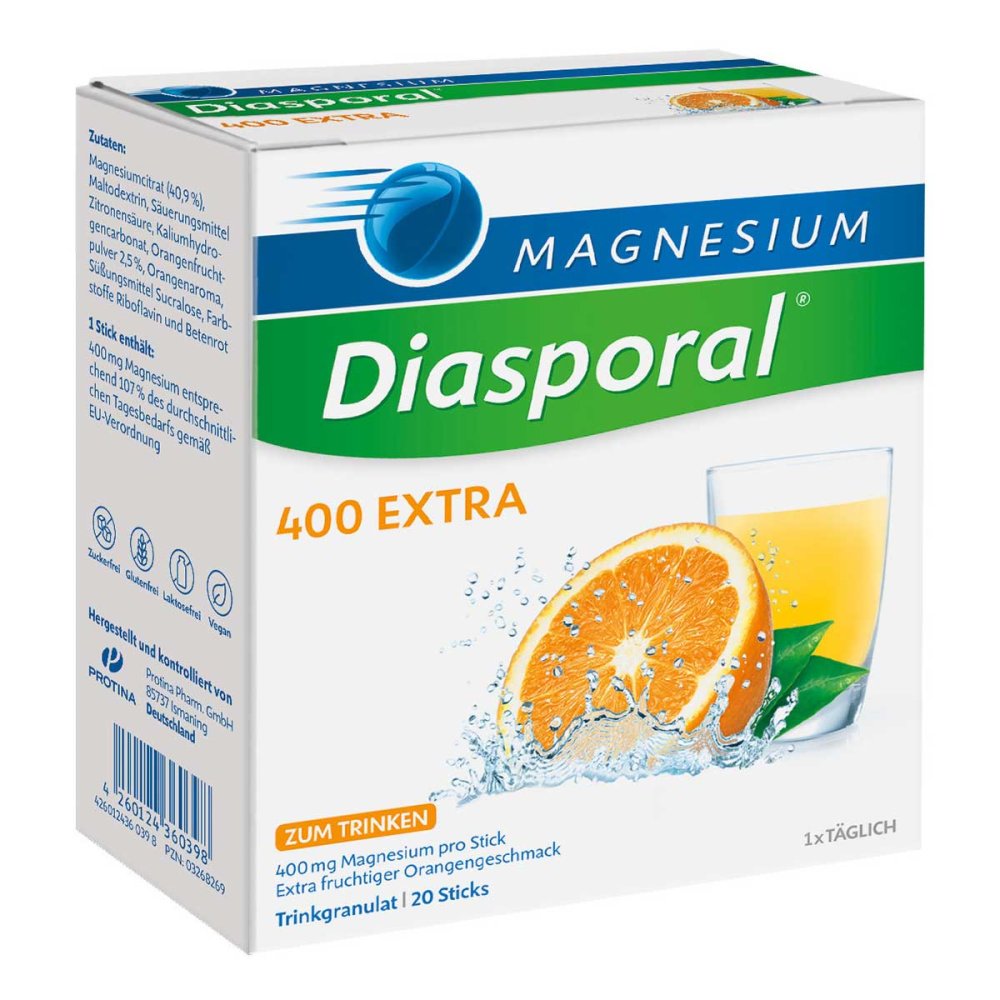 Protina Pharmazeutische GmbH Magnesium Diasporal 400 Extra Trinkgranulat 03268269