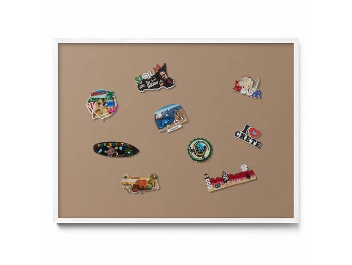 Tulup Magnettafel 80x60 cm weißer Rahmen – Hellbraune Farbe, Wengefarben, Metall, Rechteckig, 80x60x0.4 cm, Bilder & Rahmen, Pinnwände & Magnettafeln