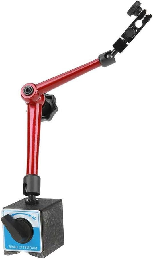 LTPRTZ Verstelbare magnetische standaardhouder voor meetklok - Rood