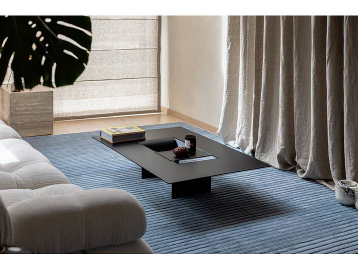 Couchtisch Cut – Minimalistisches Stahl-Design mit kreativer Öffnung - Weiß - Luxusbetten24