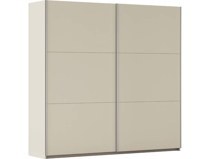 Schwebetürenschrank RAUCH AURELIO Kleiderschrank Garderobe , beige (beige (champagner)), B:218cm H:210cm T:59cm, Holzwerkstoff, Schränke, Schwebetürenschrank, 3 verschiedene Ausstattungsvarianten Griffe aus Metall MADE IN GERMANY