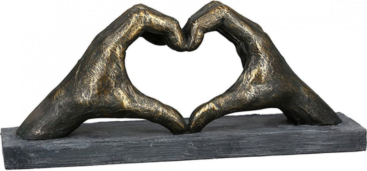 Gilde Handwerk - Figuur Heart of Hands - Brons kleurtalig beeld voor op tafel