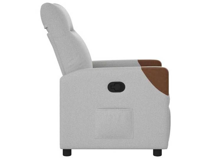 Confortable Fauteuil inclinable Chaise-sofa pour relax gris nuage tissu__27527