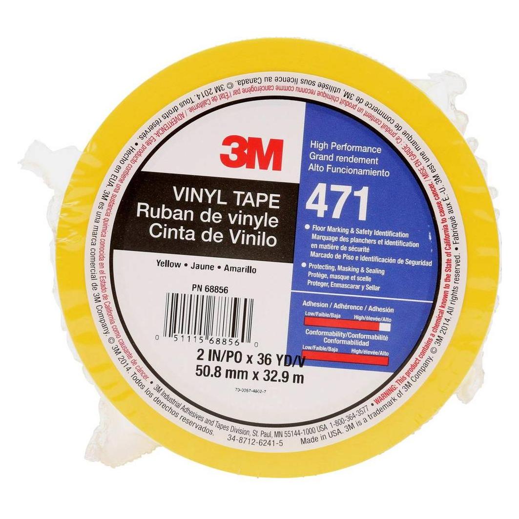 3M Vinyl tape 471 50mmx33m yellow (50 mm) (471 50mmx33m yellow)