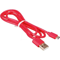 RPI USB-B/A 1 RD - Raspberry Pi - Kabel, Micro-USB (m) auf USB Typ A (m), 100cm, ro