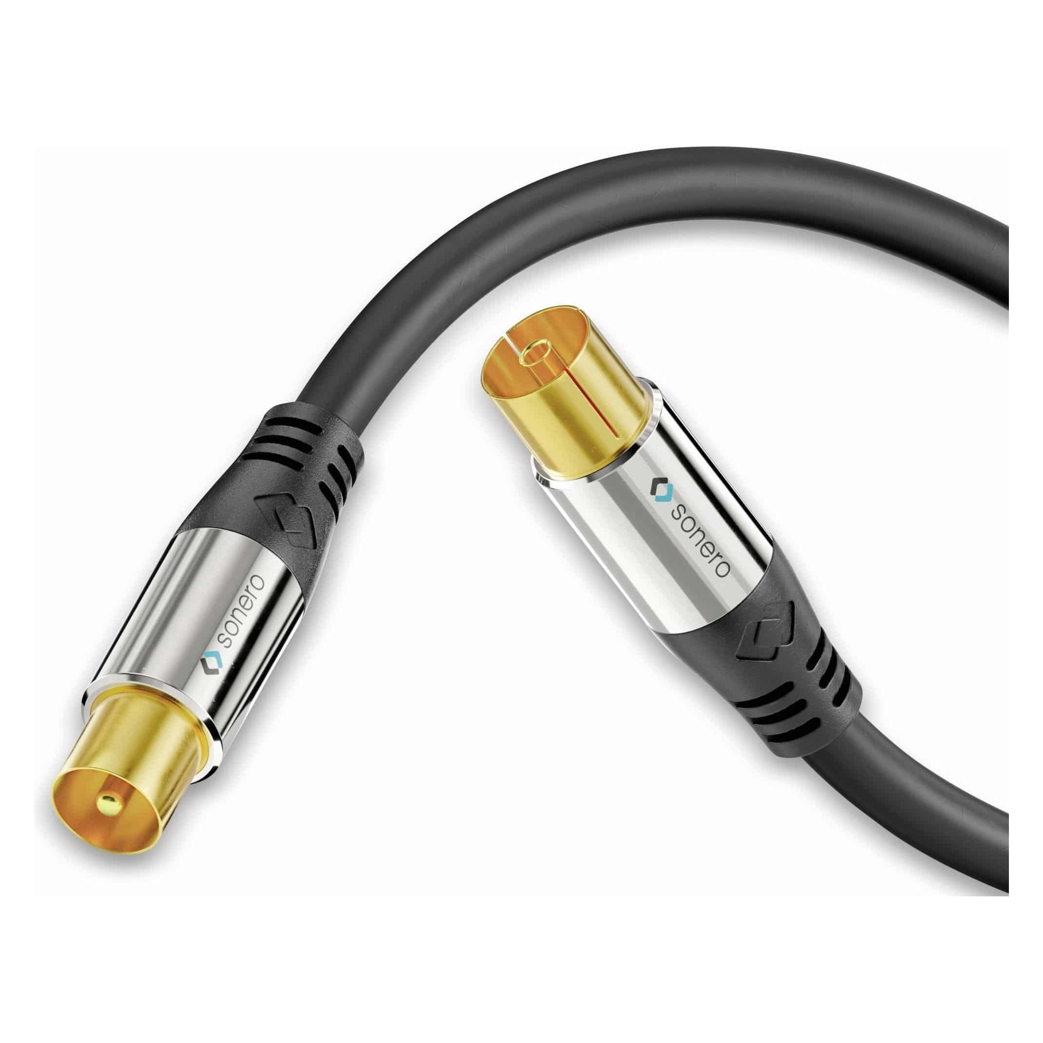 Purelink Premium TV Antennenkabel / Koaxialkabel, 2,00m, schwarz (Antennenkabel) (S-AC000-020)