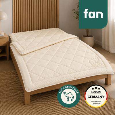 Naturhaarbettdecke FAN "Gobi, Bettdecken für Sommer und Winter, temperaturausgleichend", beige (natur), B:135cm L:200cm, Bezug: 100% Baumwolle. Füllung: 97% Kamelhaar, 3% sonstige Fasern, Bettdecken, Klimatisierende Kamelhaar-Füllung - Made in Germany