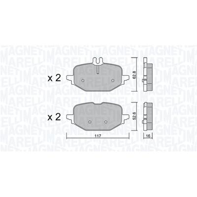 MAGNETI MARELLI Bremsbelagsatz, Scheibenbremse 363916061404 für Mercedes