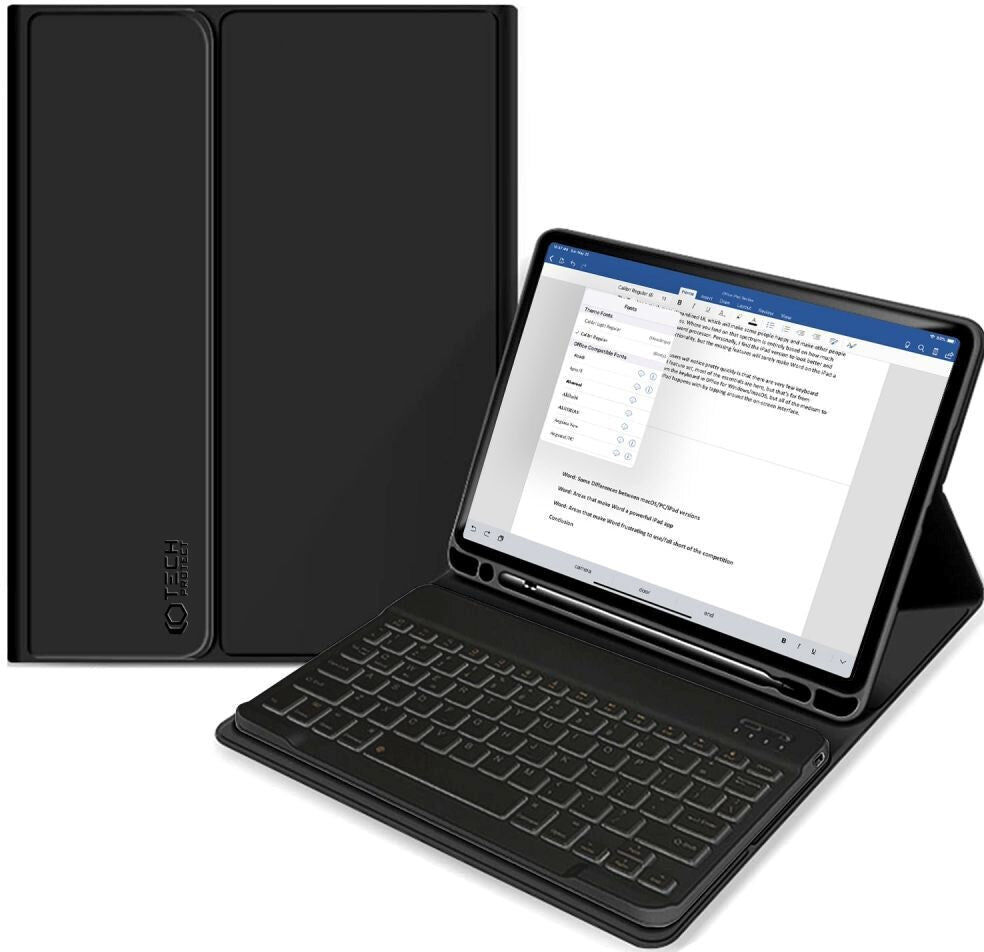 iPad 11" (2025) / iPad 10.9" (2024/2022) Tech-Protect Keyboard Cover - Engelsk Layout - Sort