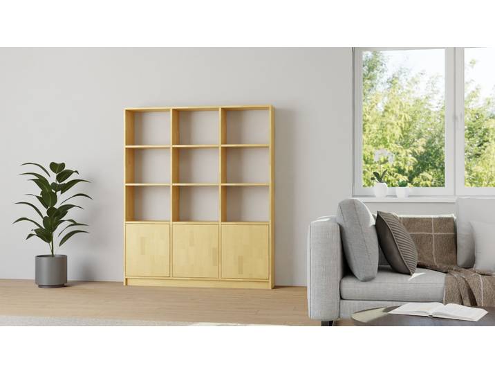 Regal mit Holztüren Buche Natur geölt