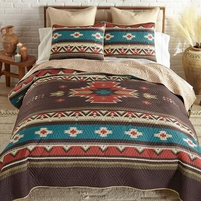 American Heritage Textiles Mahogany Desert Mini Quilt Set Multi Warm, Queen, Multi Warm