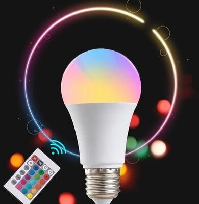 Youfap Market Smart RGB Bulb LED Multicolor Lamp Household Lighting Dimmable With Remote Control 1pc