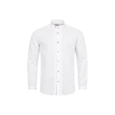Trachtenhemd NÜBLER "Trachtenhemd Langarm Johann", Herren, Gr. XL, EURO, weiß, Obermaterial: 100% Baumwolle CO., Hemden Trachtenhemd