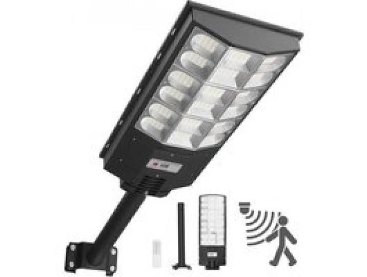 VEVOR Solar-Straßenlaterne 900000 LM, Straßenlampe 12 kW, Solarleuchte mit Dämmerungssensor, LED-Flutlicht mit Bewegungsmelder, IP65, Weitwinkel-Außenbeleuchtung, für Einfahrten & Höfe