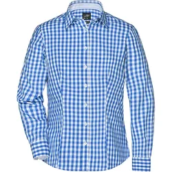 Damen Karo-Bluse "JN616" - XL - royal/white