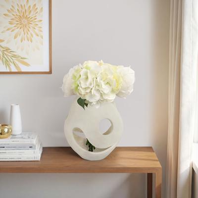 Sagebrook Home Decorative Vase - White Resin Sculptural Cutout, 14 in.