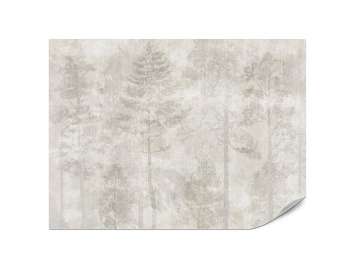 Muralo Fototapete für Wohnzimmer Boho Abstraktion Wald Bäume Beton Vintage 350x256, Beige, Papier, Beton Optik, Baum/Pflanze/Natur, Rechteckig, 350x256 cm, Tapeten & Wandverkleidungen, Fototapeten