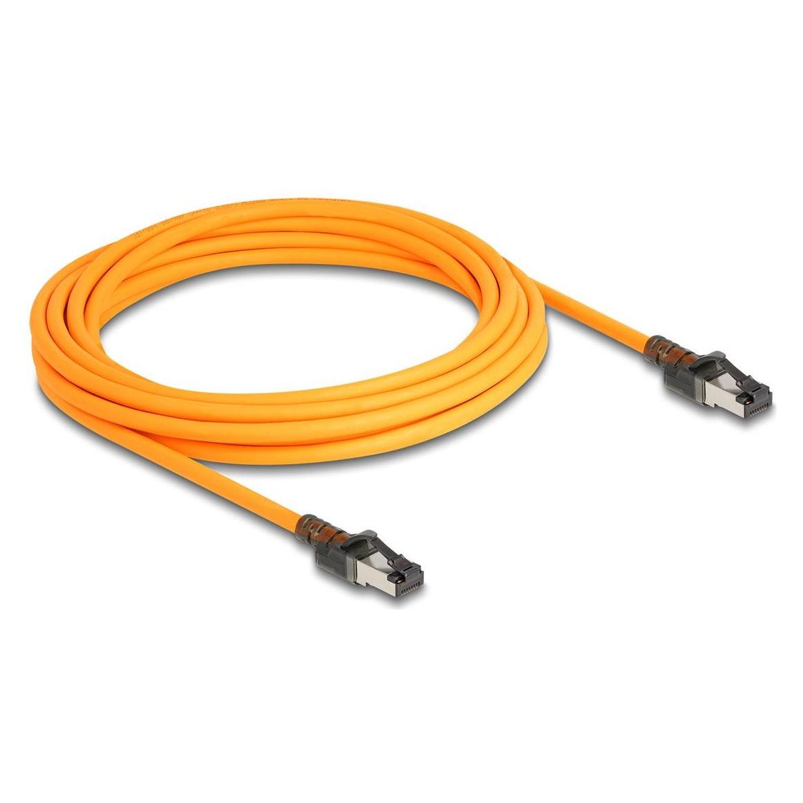 Delock RJ45 Netzwerkkabel mit USB Type-C Portfinder Funktion Self Tracing Cat.6A S/FTP 5 m orange (S/FTP, CAT6a, 5 m) (80413)