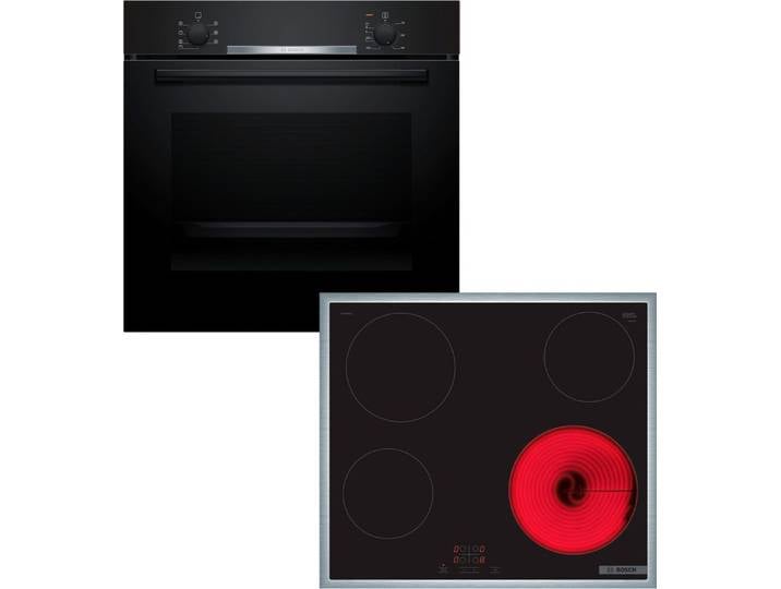 BOSCH Backofen-Set HBD230CR63, mit Teleskopauszug nachrüstbar, Gleichmäßige 3D-Heißluft & intuitive Touch-Select-Bedienung