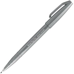 Pentel Brush-Pen SES15C-N, Brush Sign Pen, grau, Pinselspitze flexibel