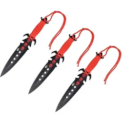 Kunai 3er Set rot inklusive Nylon Scheide