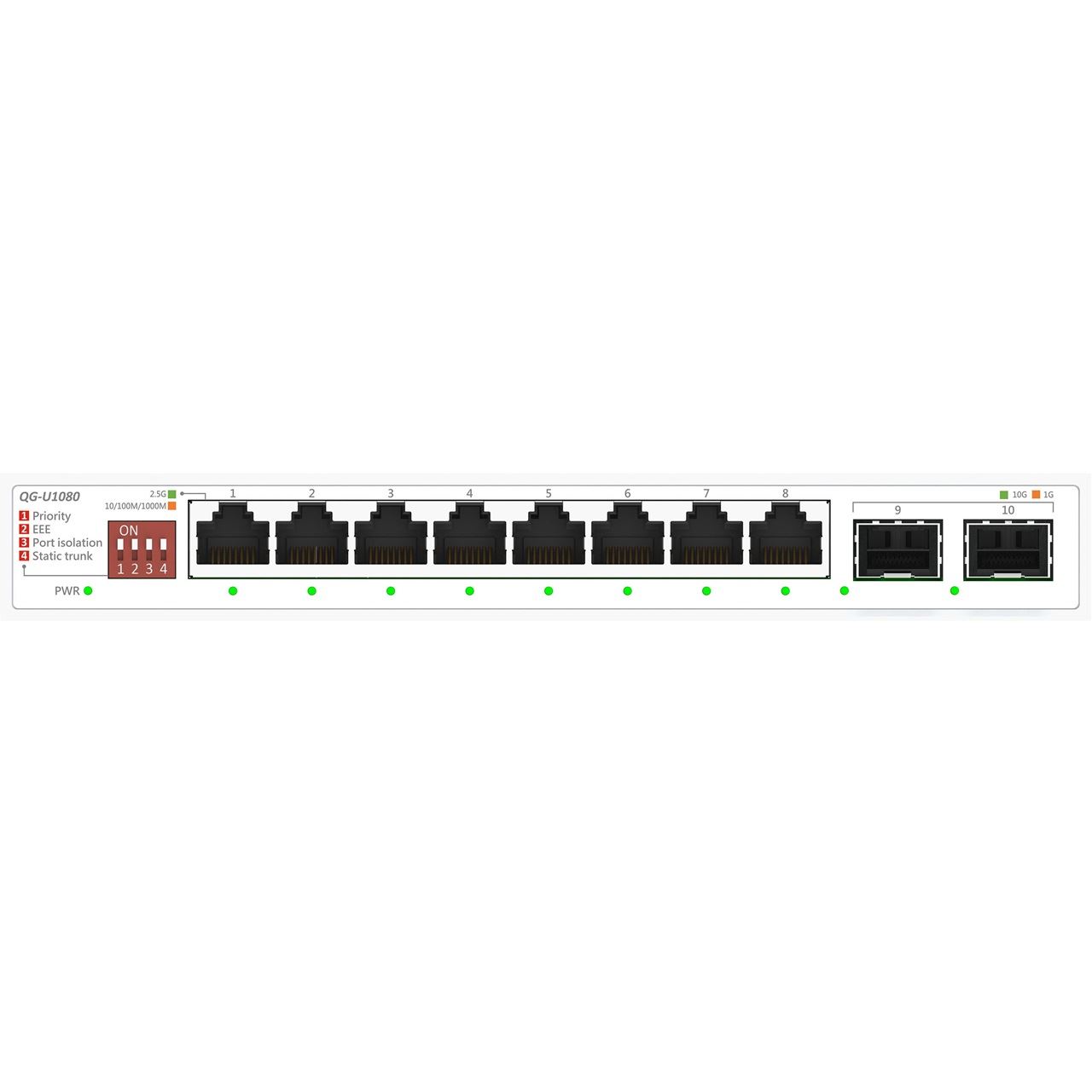 Asus QG-U1080 8-Port 2.5G + 2-Port 10G SFP+ Switch