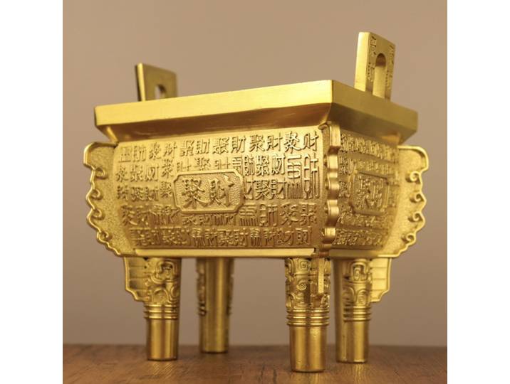 Dingsheng Qianqiu – décoration en cuivre pur, articles en Bronze à quatre pieds, pour salon, bureau, artisanat, entreprise, ouverture de bureau, Gif