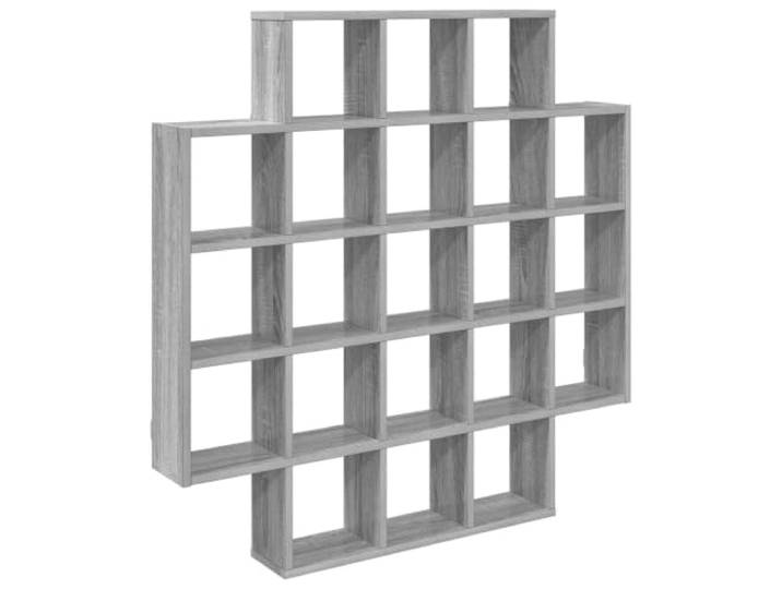 LASWWQMRF Wandregal Sonoma-Grau 100x13x100 cm Holzwerkstoff 21 Fächer Schickes Wandboard für Schlafzimmer und Wohnzimmer, schafft wertvollen Stauraum durch 21 übersichtliche Fächer.