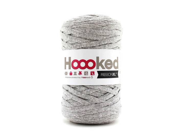 Hoooked Ribbon XL Textilgarn Silbergrau