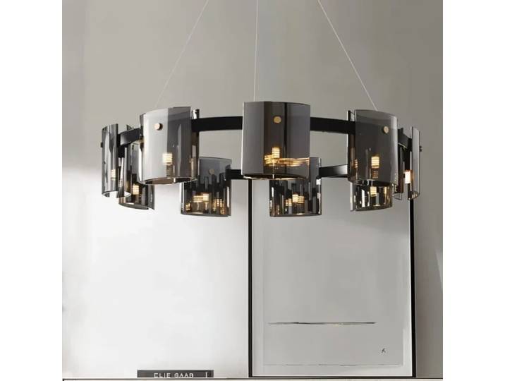 Postmoderne LED ambre verre fumé éclairage luxe plafond suspendus lustres Table à manger salon chambre lampes suspendues luminaires