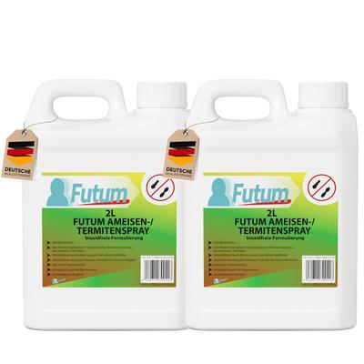 FUTUM 2x2L Ameisenspray / Termitenspray bekämpft Insekten, Eier, Larven, Insektenspray ohne Biozide auf Wasserbasis, Sofortwirkung ohne Flecken