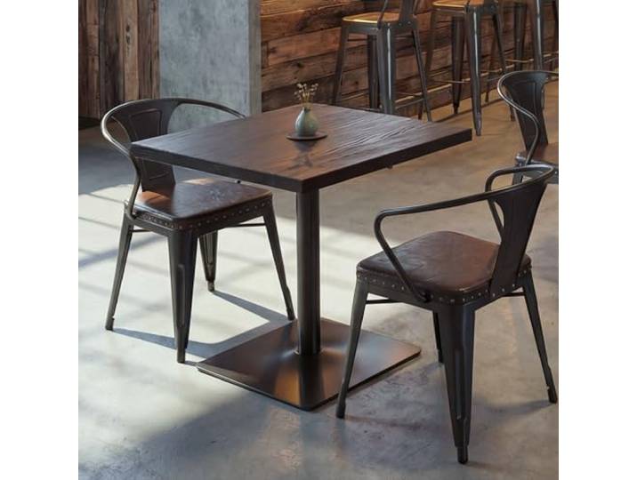 Mendler Bistrotisch HWC-H10 70x70cm Metall - Dunkelbraun